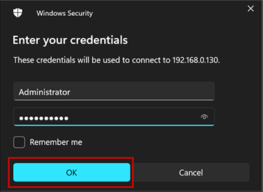 Entering Login Credentials